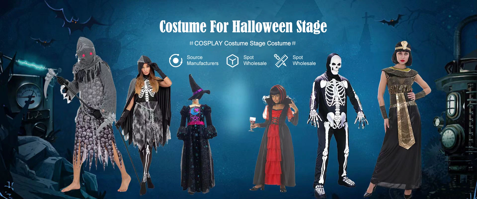 Proveedor de vestuario de Halloween