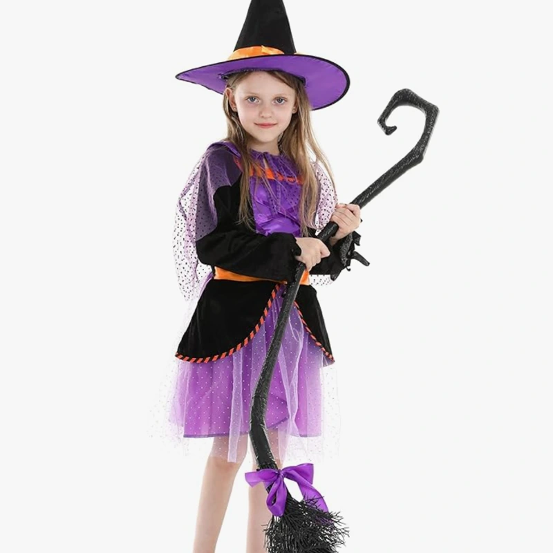 Disfraz de bruja infantil clásico de truco o trato de Halloween